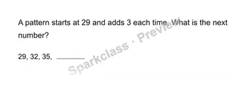 Read a pattern table — Grade 3 problem preview