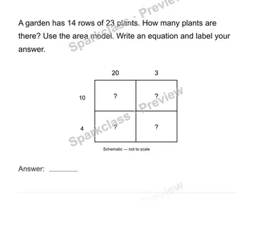 Plan garden rows — Grade 4 problem preview