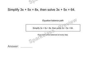 Combine like terms — Grade 8 problem preview