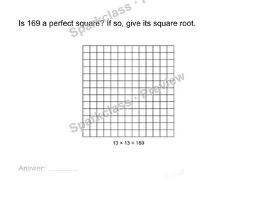 Identify perfect squares — Grade 8 problem preview
