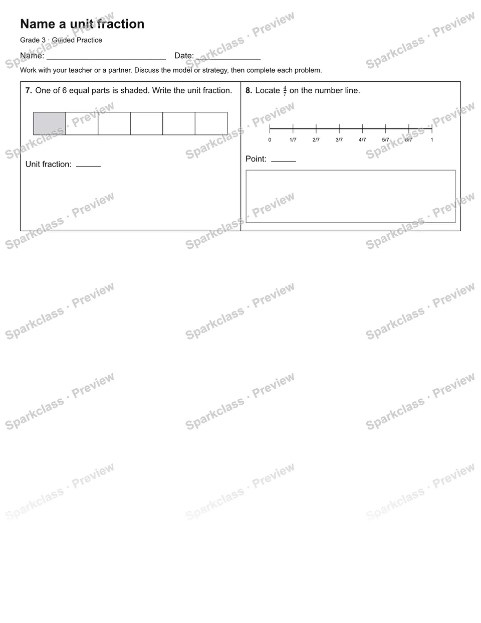 Name a unit fraction — Guided Practice — page 2