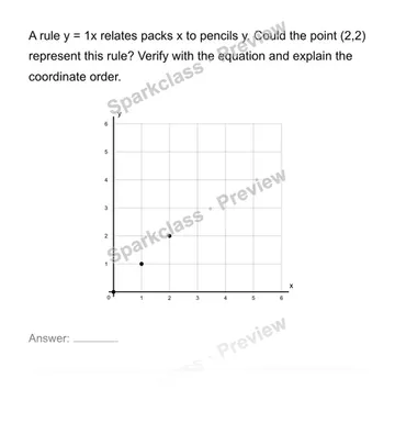 Connect tables, graphs and equations — Grade 6 problem preview