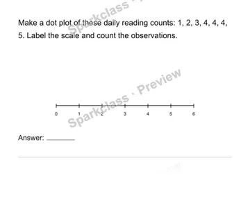Construct and interpret numerical dot plots — Grade 6 problem preview