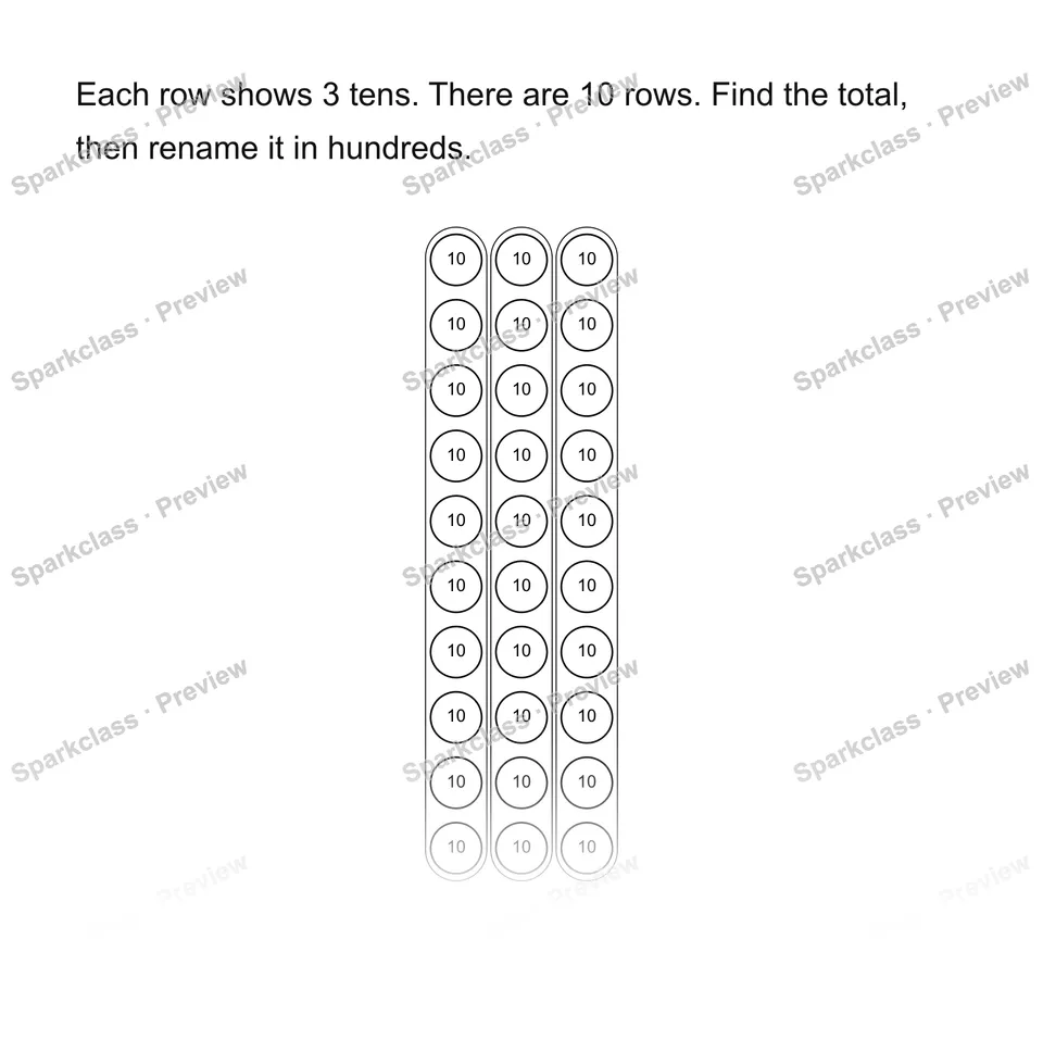 Ten copies of three tens — page 1