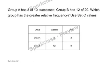 Compare relative frequencies — Grade 8 problem preview