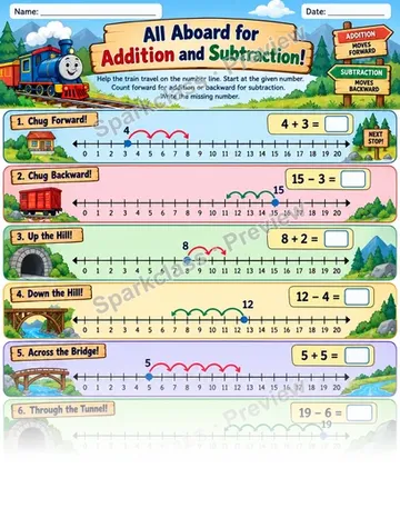 Addition Hops — Grade 1 worksheet preview