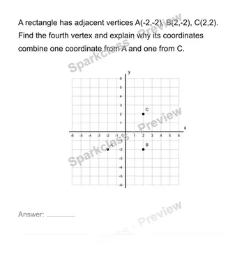 Draw and measure coordinate polygons — Grade 6 problem preview
