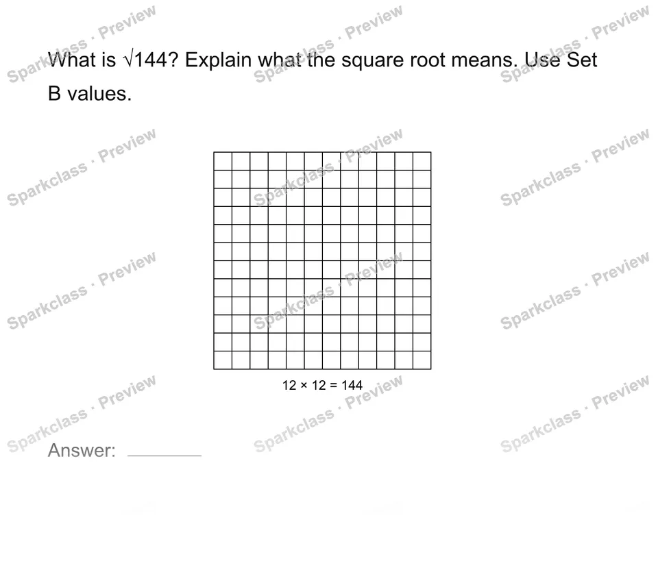 Interpret square roots — page 1