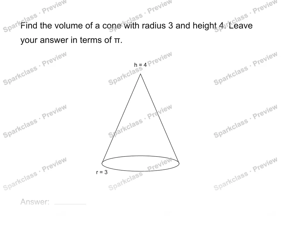 Find a cone or sphere volume — page 1