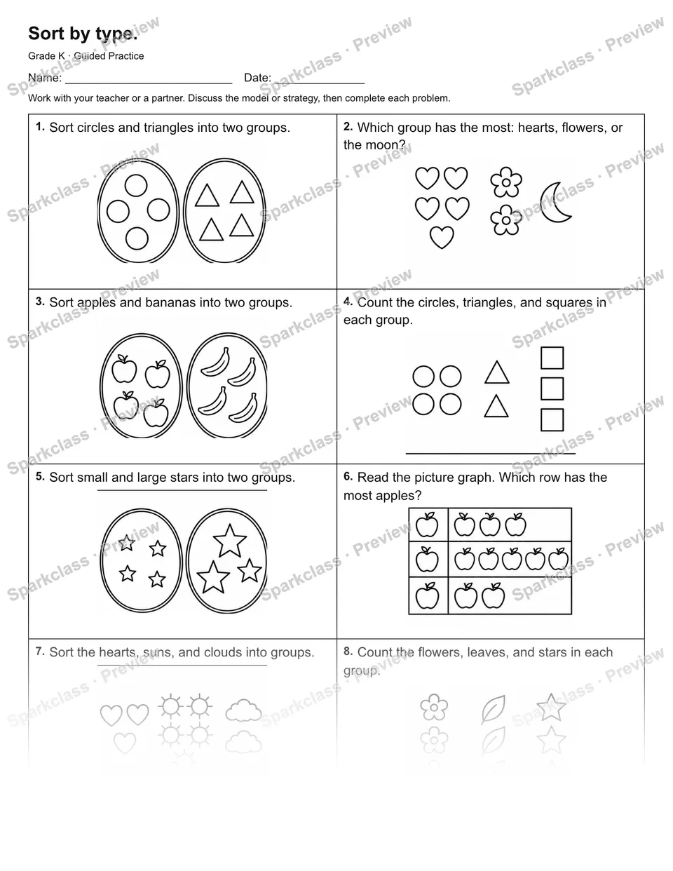 Sort by type. — Guided Practice — page 1