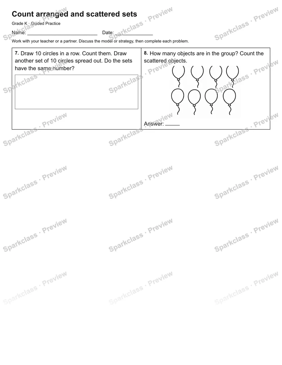 Count arranged and scattered sets — Guided Practice — page 2