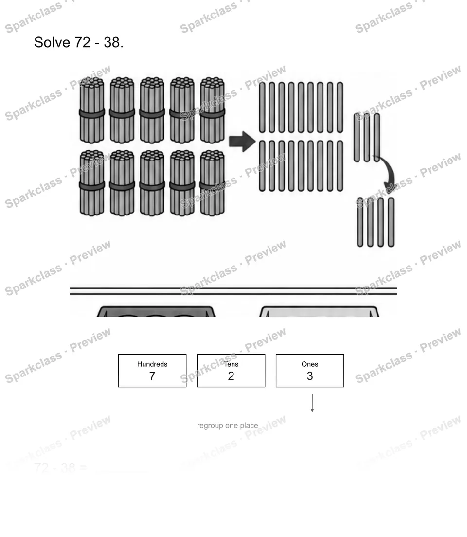 Subtract by place value — page 1