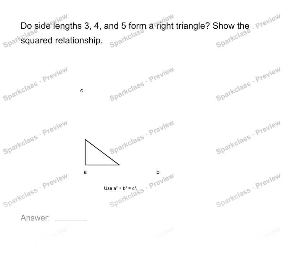Test for a right triangle — page 1