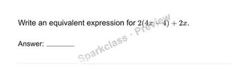 Generate an equivalent expression — Grade 7 problem preview