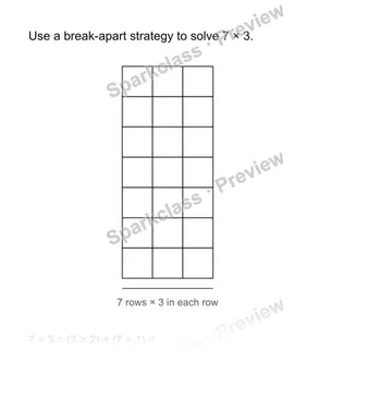 Use a break-apart strategy — Grade 3 problem preview