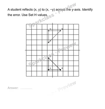 Find an error in a transformation — Grade 8 problem preview