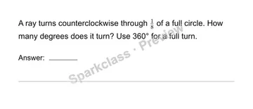 Connect angle measures to a circle — Grade 4 problem preview