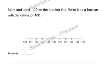Locate a hundredth yourself — Grade 4 problem preview