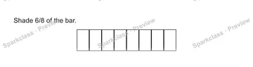 Shade 6/8 of the bar. — Grade 5 problem preview
