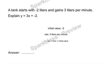 Explain a function in context — Grade 8 problem preview