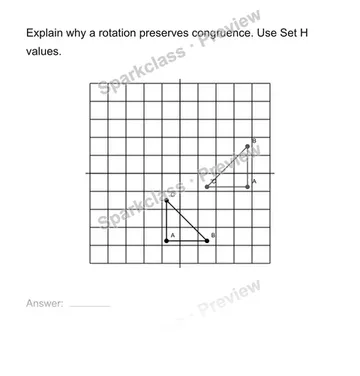 Justify congruence by transformations — Grade 8 problem preview