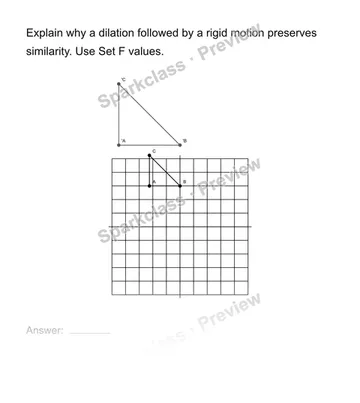 Explain why a transformation preserves similarity — Grade 8 problem preview