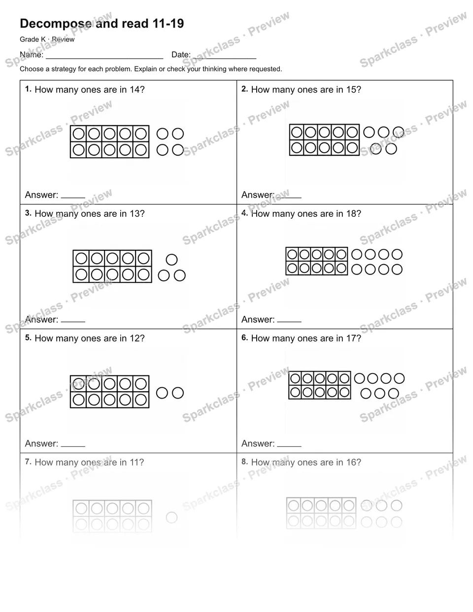 Decompose and read 11-19 — Review — page 1
