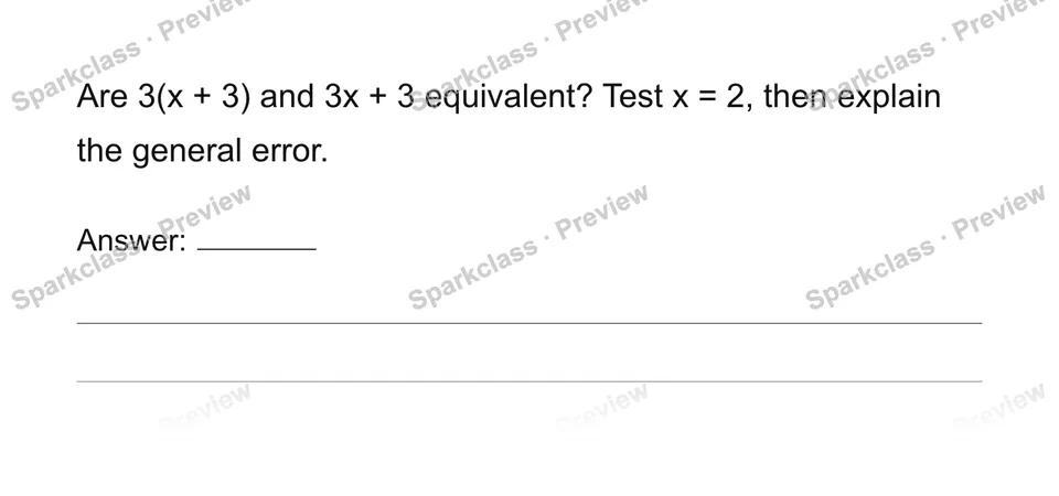 Generate and justify equivalent expressions — page 1