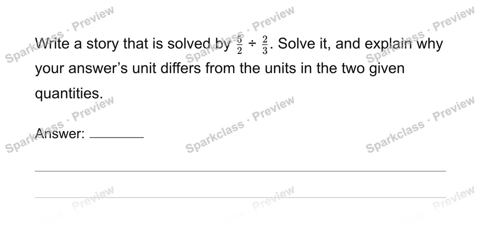 Apply fraction division in contexts — page 1