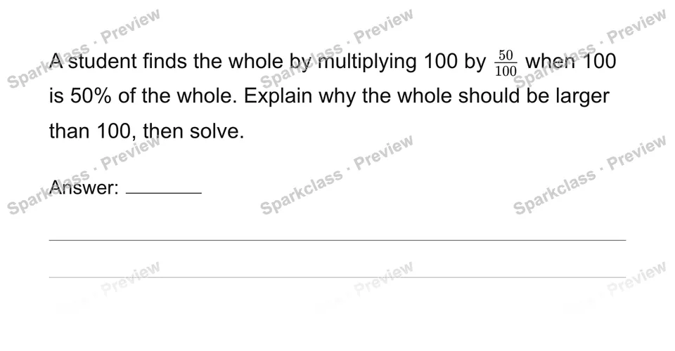 Find the whole from a percent — page 1