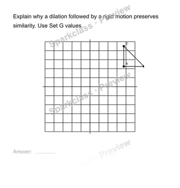 Explain why a transformation preserves similarity — Grade 8 problem preview