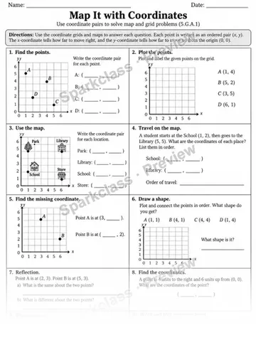 5.G.A.1 · 1 Coordinate Plane Variant 02 Lowcoverage — Grade 5 worksheet preview