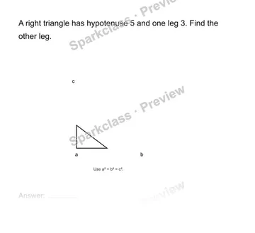 Find a missing leg — Grade 8 problem preview