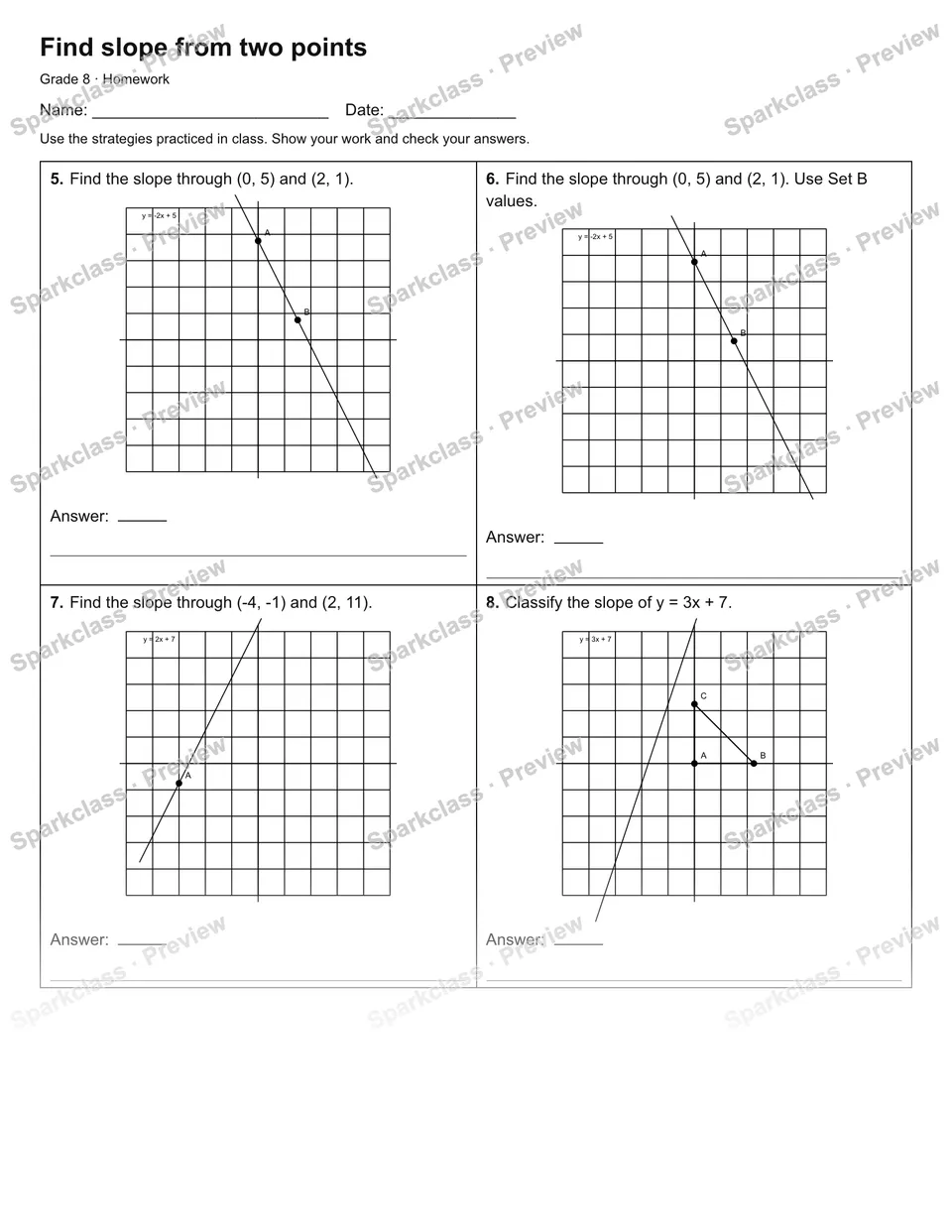 Find slope from two points — Homework — page 2