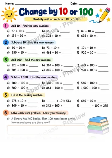 2.NBT.B.8 · Place Value Change — Grade 2 worksheet preview