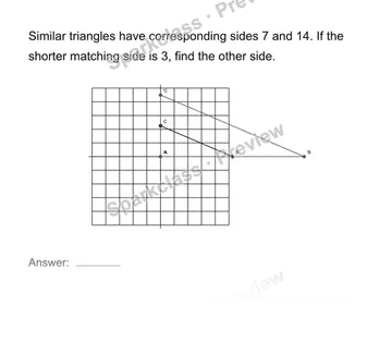 Find a missing side in similar figures — Grade 8 problem preview