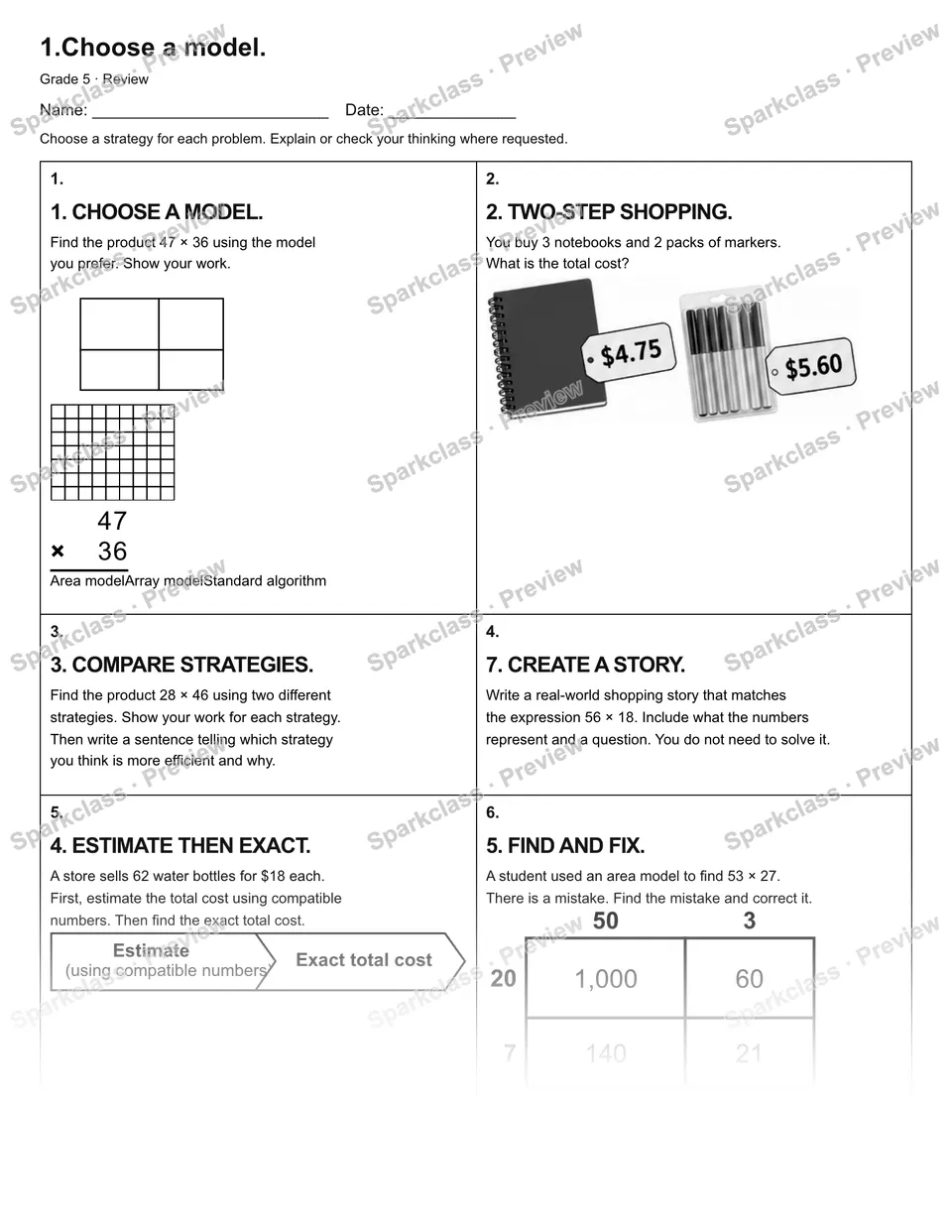 1.Choose a model. — Review — page 1