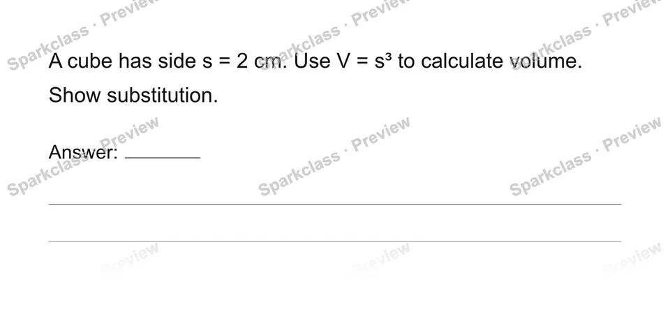 Substitute values into expressions and formulas — page 1