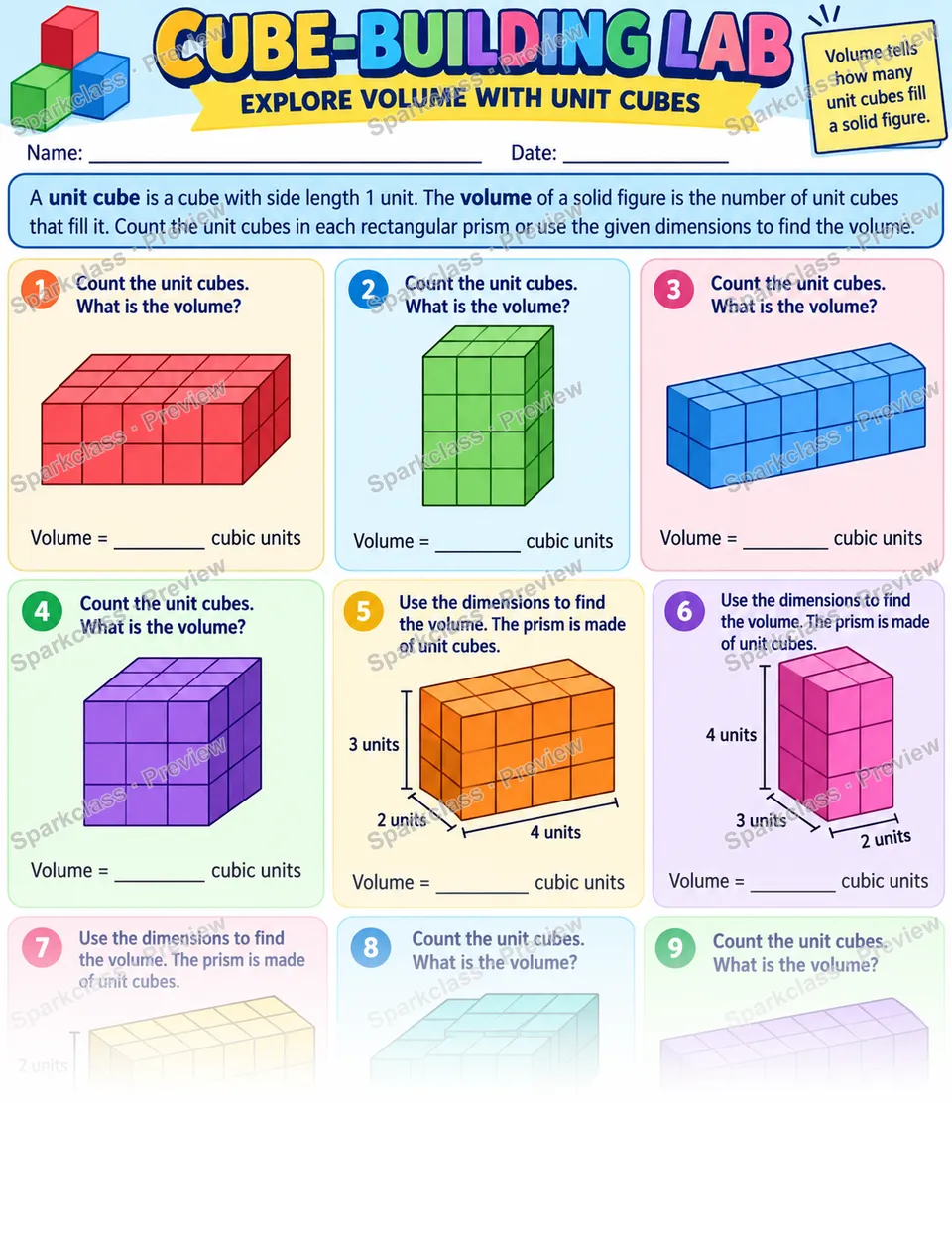 Volume as Cubic Units — page 1