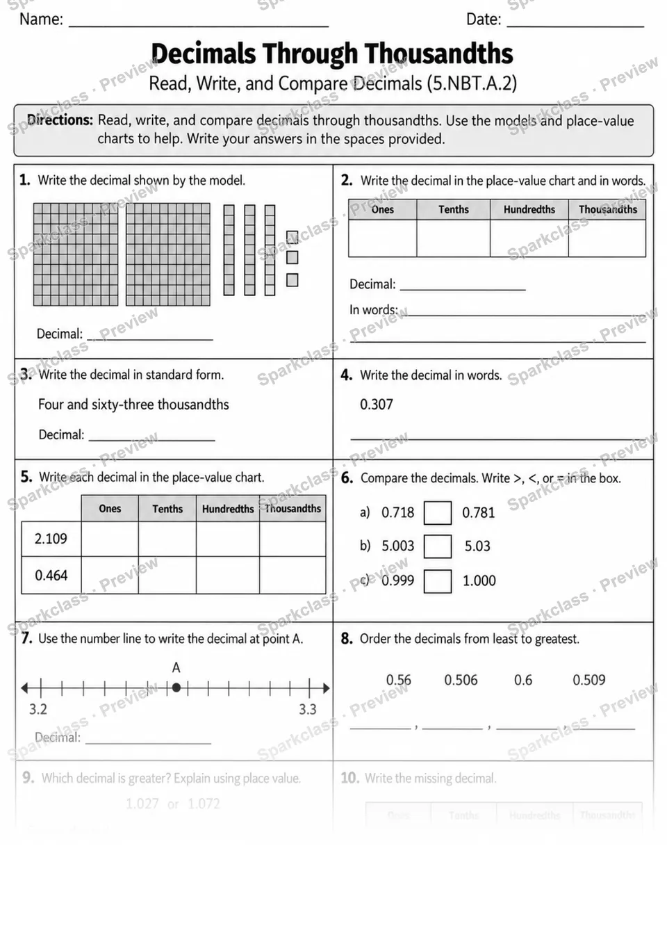 5.NBT.A.2 · 2 Decimal Place Value Variant 01 Lowcoverage — page 1