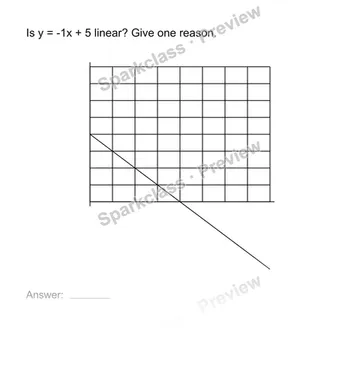 Recognize a linear function — Grade 8 problem preview