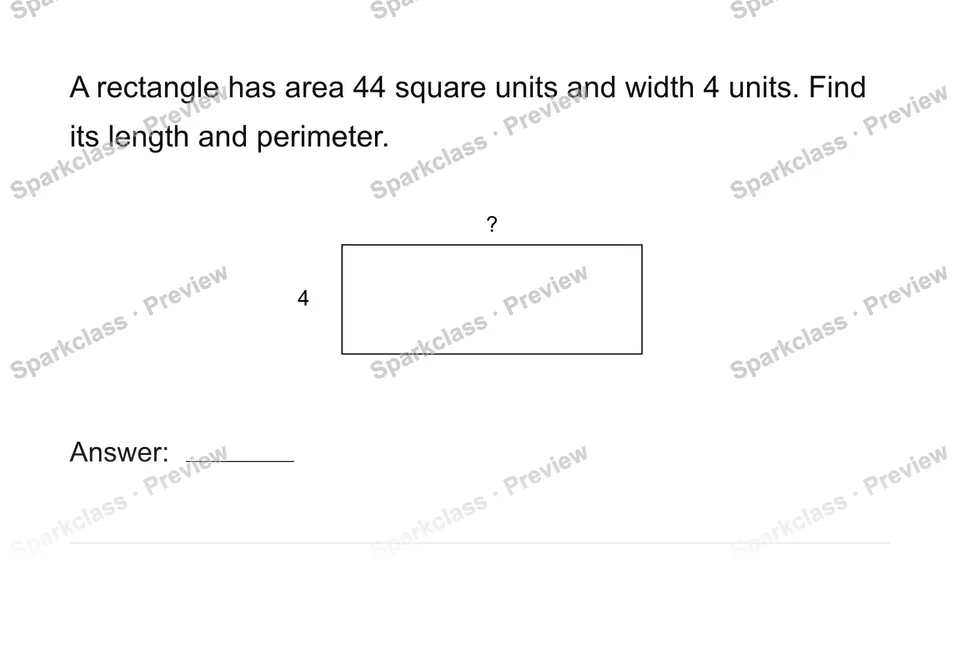 Use rectangle area and perimeter — page 1
