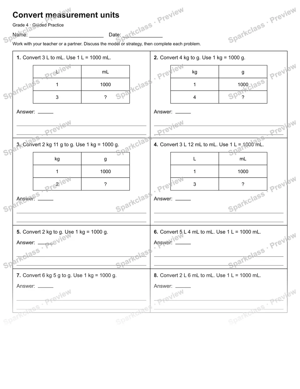 Convert measurement units — Guided Practice — page 1