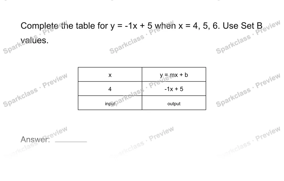 Complete a function table — page 1