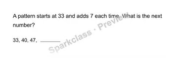 Read a pattern table — Grade 3 problem preview