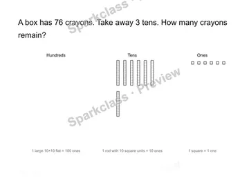 Subtract tens — Grade 1 problem preview