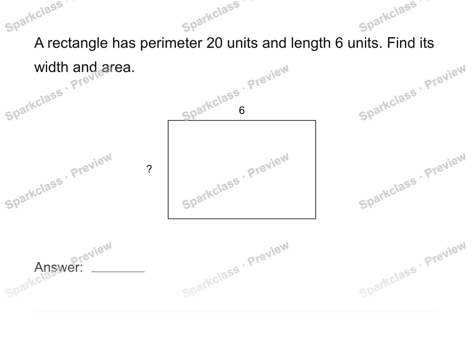 Use rectangle area and perimeter — page 1