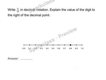 Write tenths as decimals — Grade 4 problem preview