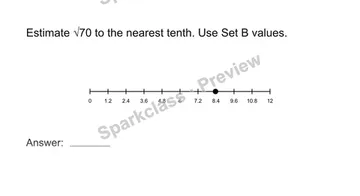 Estimate a real-number expression — Grade 8 problem preview