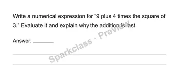 Use conventional order of operations — Grade 6 problem preview
